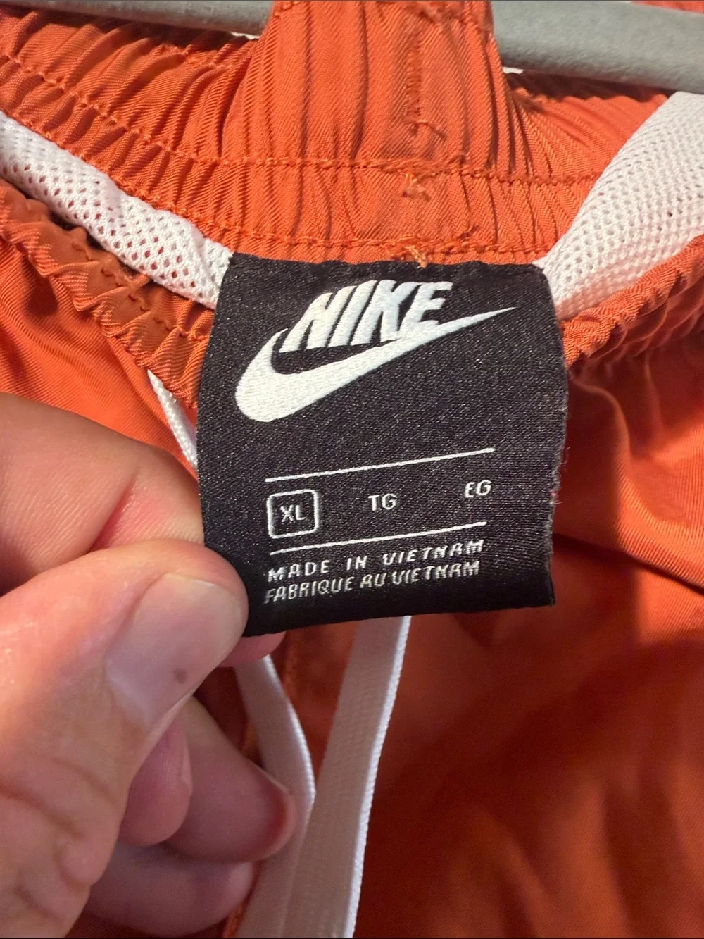 Nike men’s  Tri-Panel swim Shorts — Rust, Pink & White XL